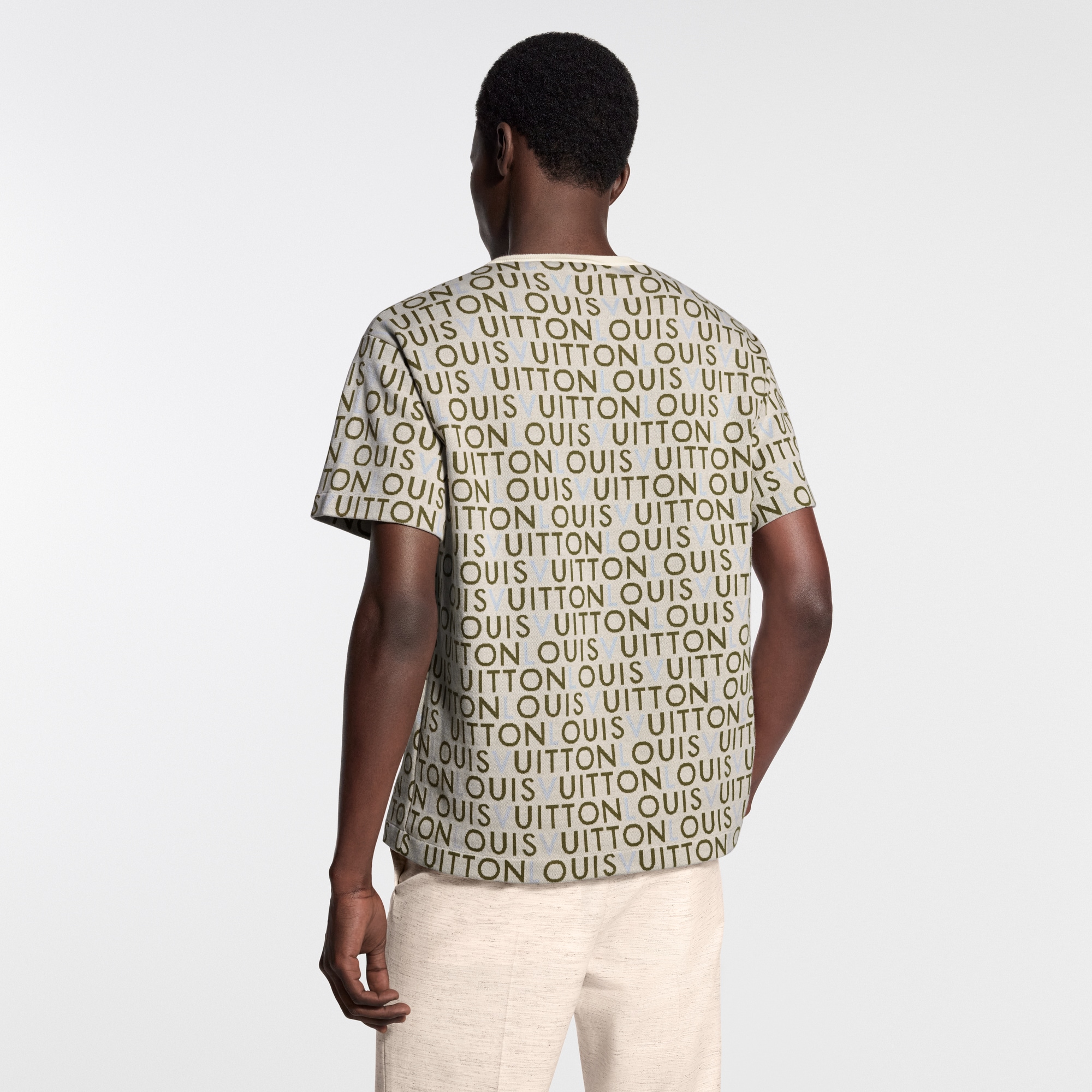 Jacquard Signature Short-Sleeved Crewneck - New - For Men | LOUIS